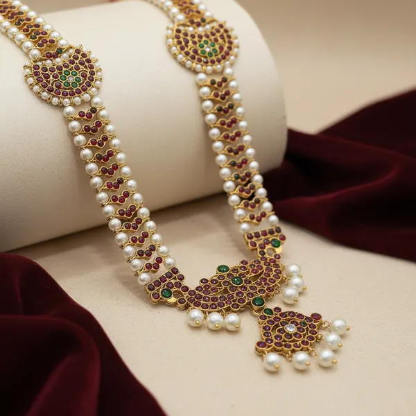 Gold_Alloy_Ruby_Emerald_Temple_Jewelry_Long_Haram_For_Women