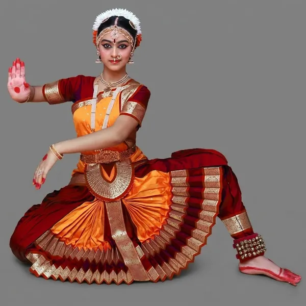 Maroon_Orange_Silk_Blend_Zari_Border_Bharatanatyam_Costume_For_Women