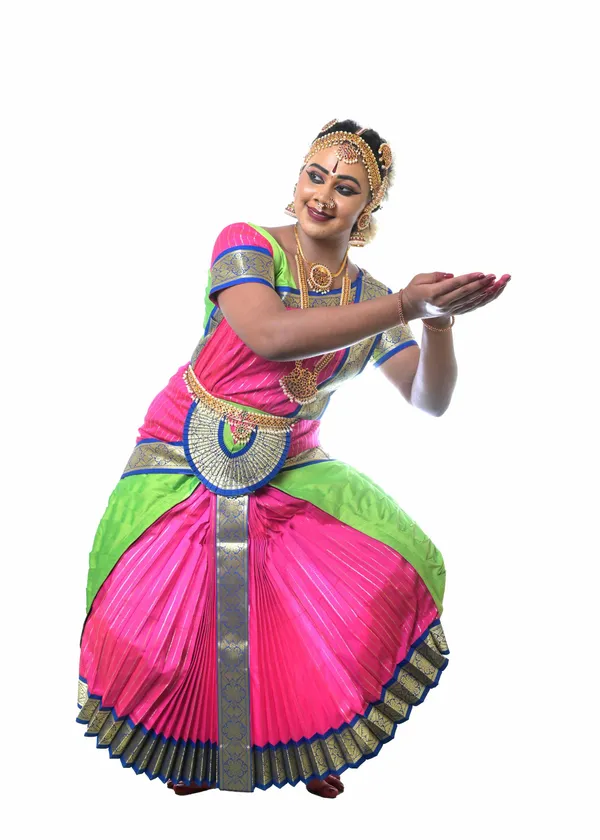 Pink_&_Green_Silk_Blend_Bharatanatyam_Costume_For_Women