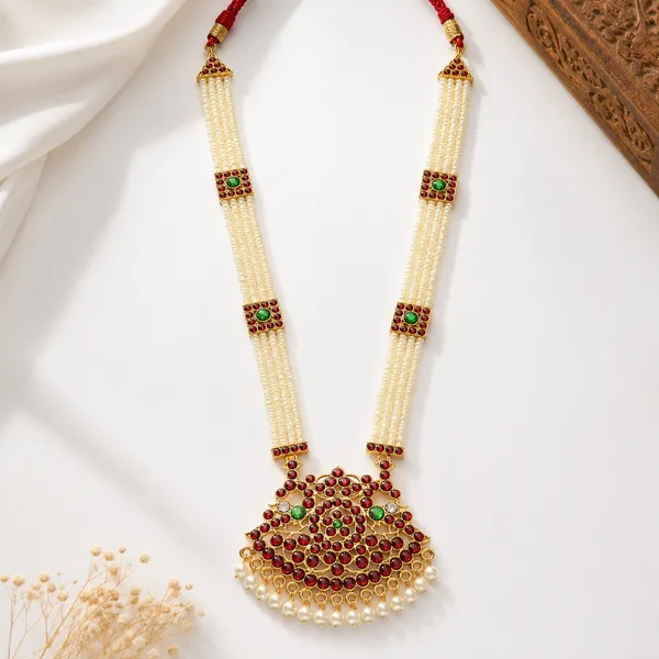 Gold_Alloy_Pearl_Ruby_Long_Haram_Necklace_For_Women