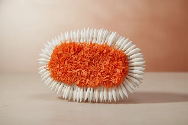White_Orange_Plastic_Flower_Hair_Veni_Accessory_For_Women