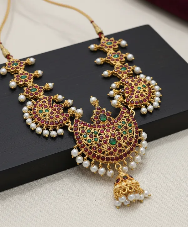 Gold_Alloy_Kemp_Stone_Peacock_Long_Haram_Necklace_For_Women