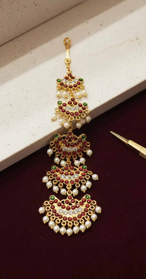 Gold_Alloy_Red_Green_Kundan_Pearl_Drop_Maang_Tikka_For_Women
