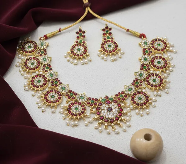 Gold_Alloy_Kemp_Stone_Circular_Motif_Short_Necklace_Set_For_Women_Pack_Of_2