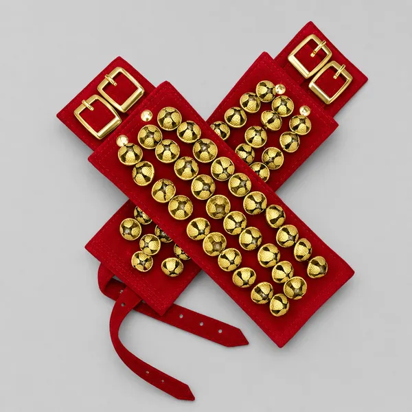 Brass_3_Line_Ghungroo_Ankle_Bells_Maroon_Velvet_Pad_Adjustable_Strap