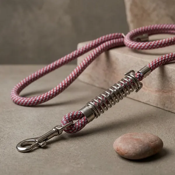 Pink_Braided_Rope_Dog_Leash_With_Shock_Absorber_Spring