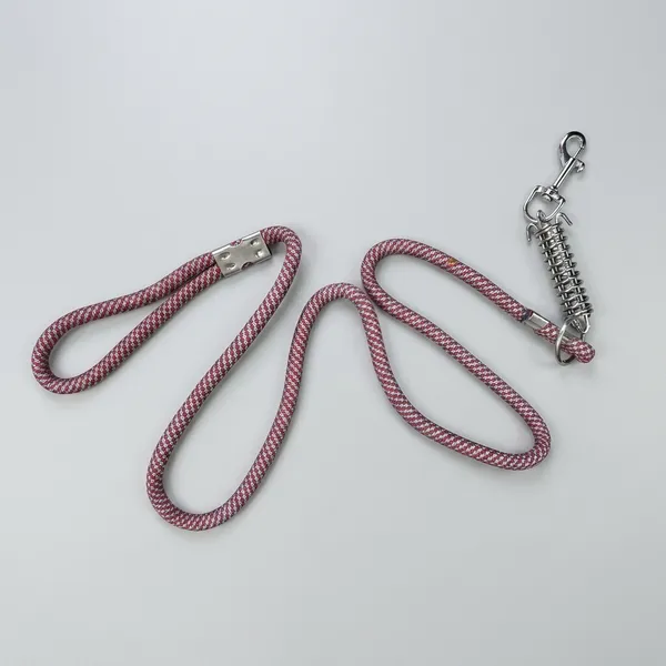 Pink_Braided_Rope_Dog_Leash_With_Shock_Absorber_Spring