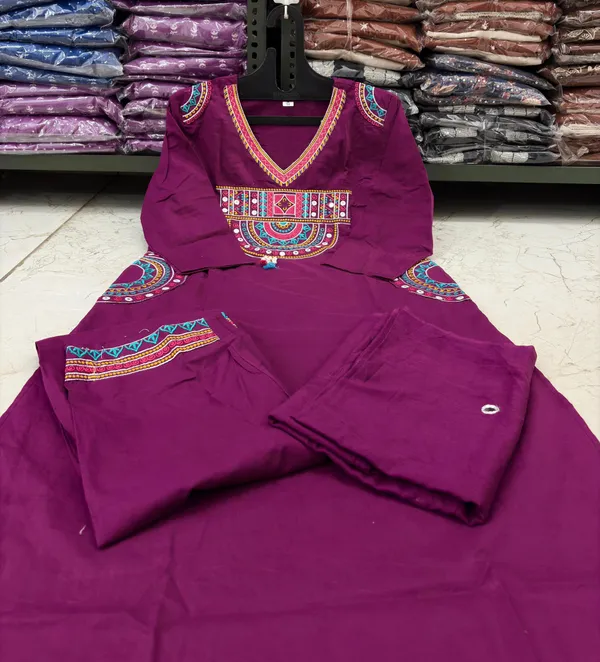 Purple_Cotton_Embroidered_Kurta_Set_For_Women