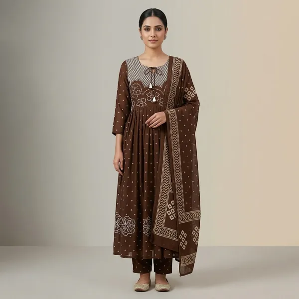 Brown_Georgette_Embroidered_Anarkali_Suit_Set_For_Women