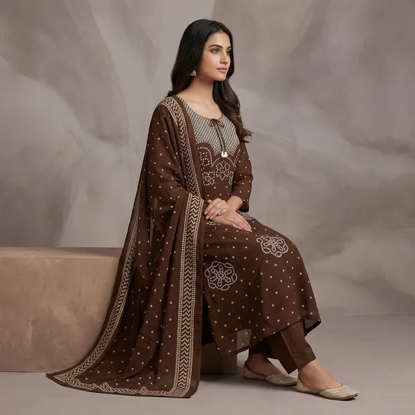 Brown_Georgette_Embroidered_Anarkali_Suit_Set_For_Women