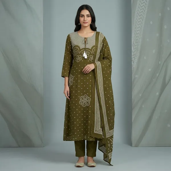 Olive_Green_Georgette_Embellished_Anarkali_Suit_Set_For_Women