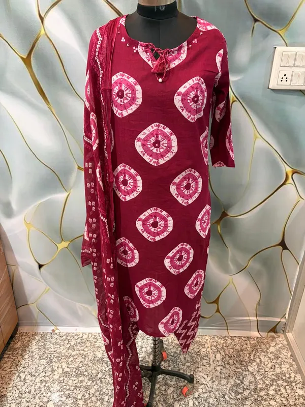 Pink_Georgette_Bandhani_Anarkali_Suit_Set_With_Dupatta_For_Women