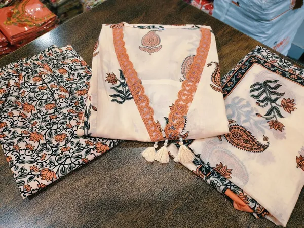Orange_Cotton_Block_Print_Kurta_Palazzo_Dupatta_Set_For_Women