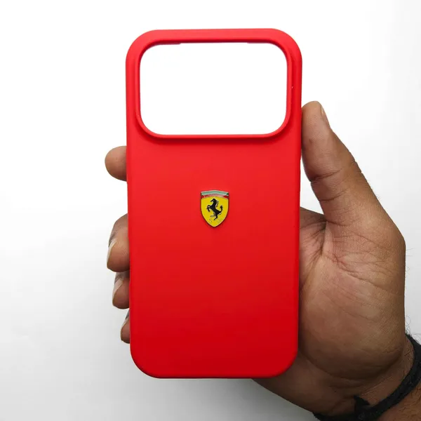 Motorsports_Car_Logo_Liquid_Silicone_Case_Red_Iphone_17_Pro_Max