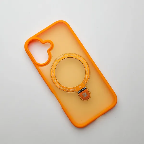 Translucent_Phone_Case_With_Metal_Ring_Stand_Orange_Iphone_16_Plus
