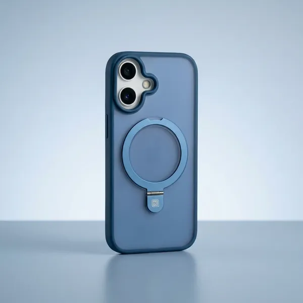 Translucent_Phone_Case_With_Metal_Ring_Stand_Blue_Iphone_16