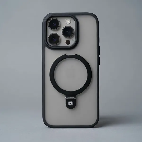 Translucent_Phone_Case_With_Metal_Ring_Stand_Black_Iphone_16_Pro