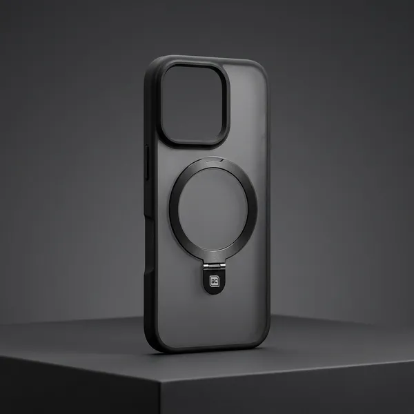 Translucent_Phone_Case_With_Metal_Ring_Stand_Black_Iphone_16_Pro_Max