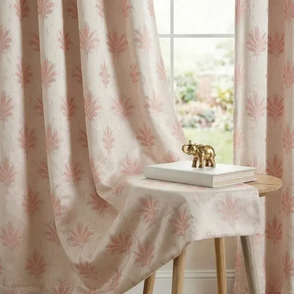7_Feet_Pink_Leaf_Printed_Door_Curtain_|_Polyester_Door_Curtain_for_Living_Room,_Bedroom_&_Home_Décor_|_Stylish_Long_Door_Curtain