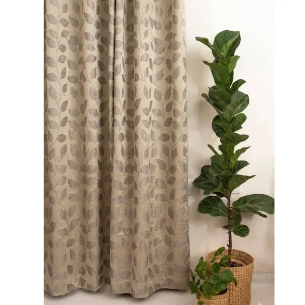 Premium_Onion_Color_Leaf_Jacquard_Door_Curtain_7_Feet_|_Designer_Botanical_Pattern_Eyelet_Curtain_for_Living_Room_&_Bedroom_|_Pack_of_1