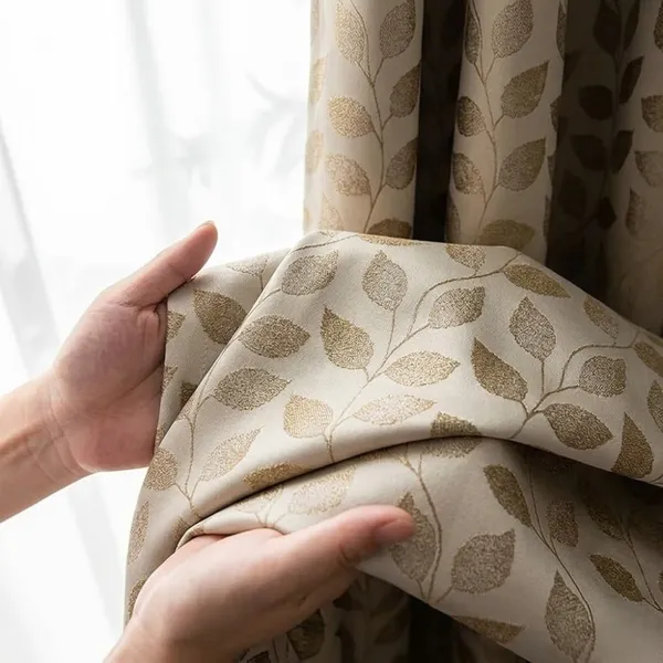 Premium_Beige_Color_Leaf_Jacquard_Door_Curtain_7_Feet_|_Designer_Botanical_Pattern_Eyelet_Curtain_for_Living_Room_&_Bedroom_|_Pack_of_1