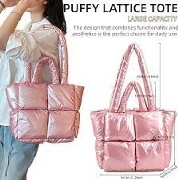 Pink_Pu_Leather_Premium_Quilted_Tote_Bag_For_Women