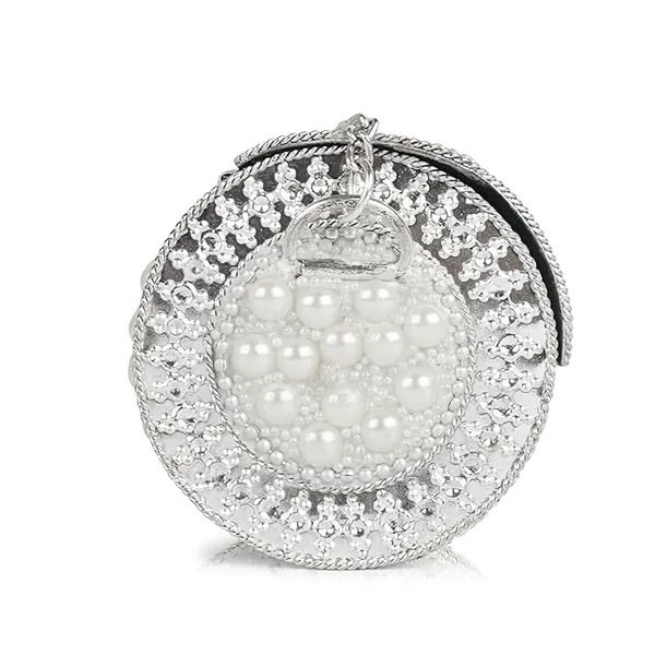 Silver_Metal_And_Crystal_Embellishments_Premium_Cylindrical_Clutch_For_Women
