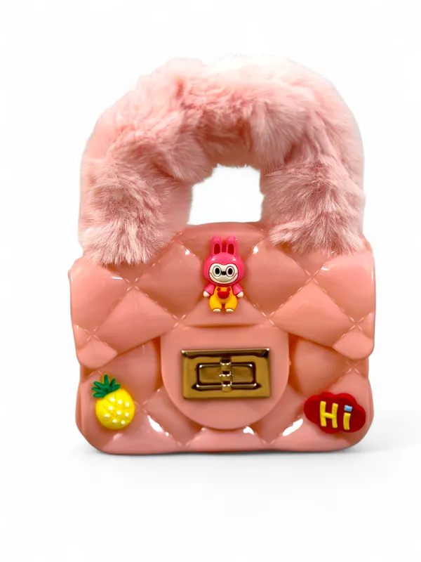 Pink_Pu_Leather_And_Faux_Fur_Premium_Mini_Handbag_For_Kids