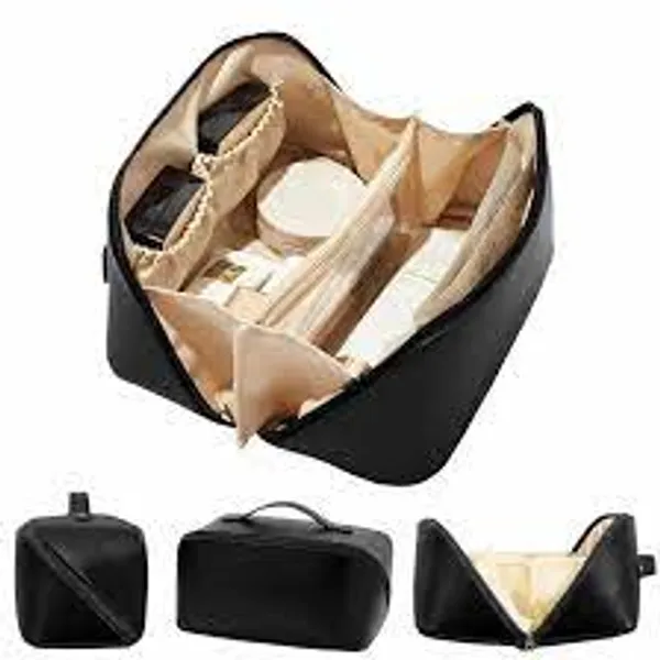 Black_Polyester_Premium_Makeup_Cosmetic_Organizer_Pouch_Bag_For_Women