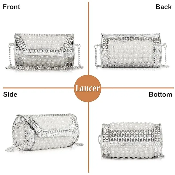 Silver_Metal_And_Crystal_Embellishments_Premium_Cylindrical_Clutch_For_Women