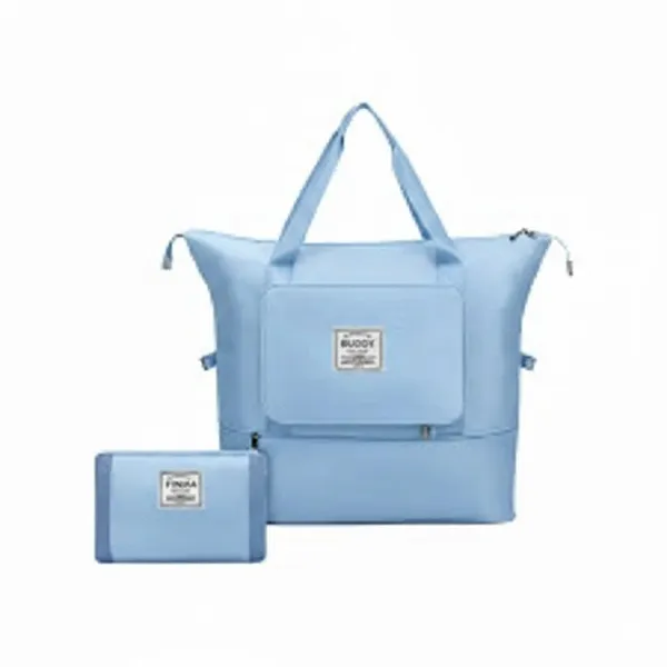 Light_Blue_Pu_Leather_Premium_Travel_Duffel_Bag_For_Women