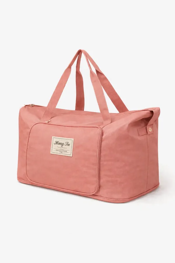 Pink_Pu_Leather_Premium_Travel_Duffel_Bag_For_Women