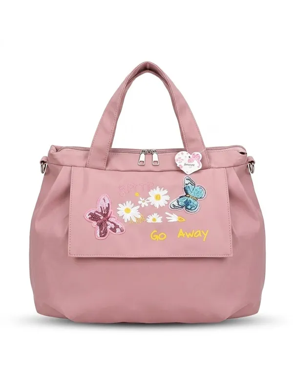Pink_Polyester_Premium_Travel_Duffle_Bag_For_Women