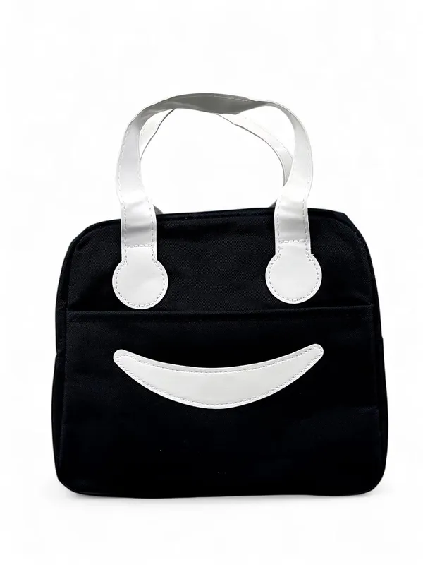 BLACK_Pu_Leather_Premium_Lunch_Bag_For_Women