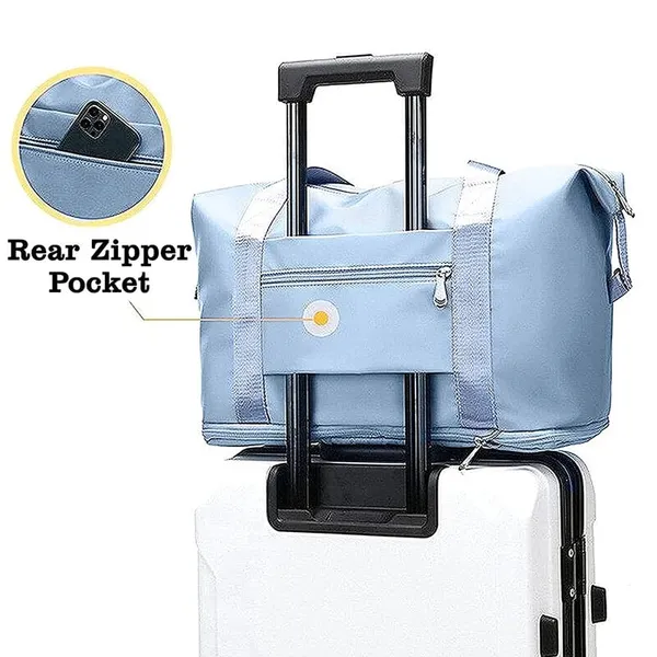Light_Blue_Pu_Leather_Premium_Travel_Duffel_Bag_For_Women