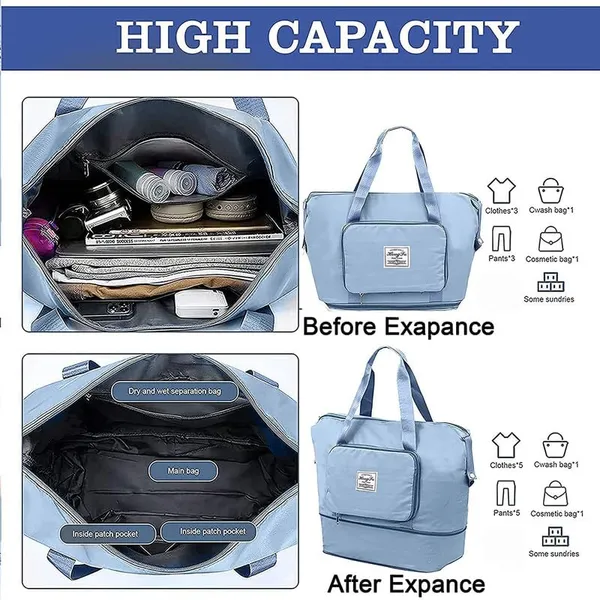 Light_Blue_Pu_Leather_Premium_Travel_Duffel_Bag_For_Women