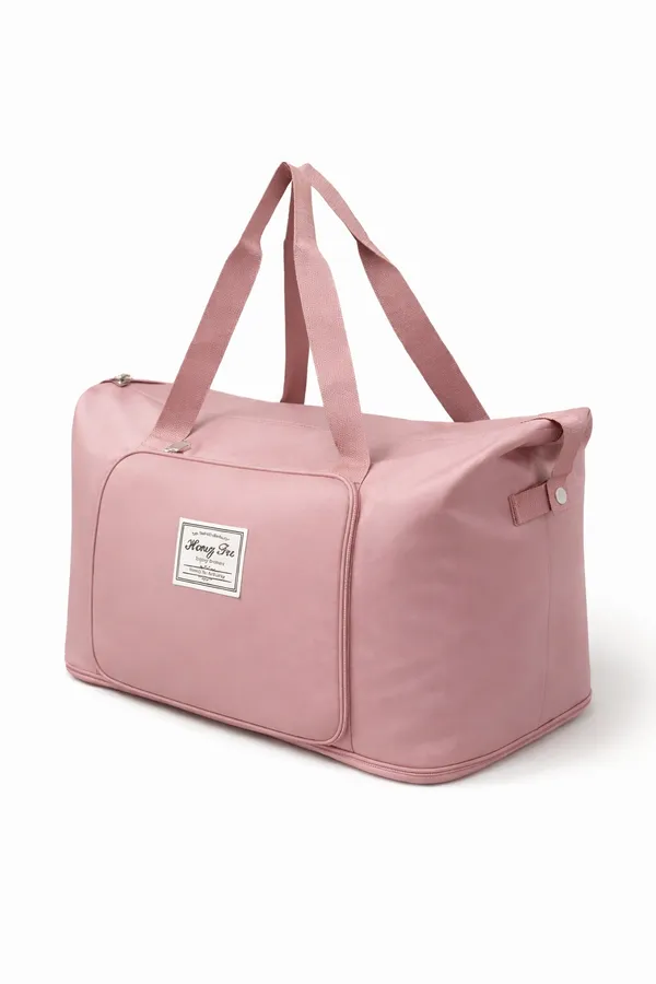 Pink_Polyester_Premium_Travel_Duffle_Bag_For_Women