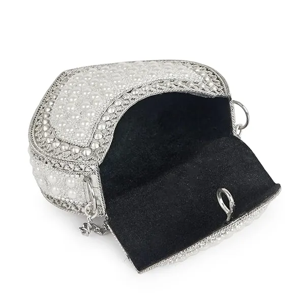 Silver_Metal_And_Pearl_Embellishments_Premium_Cosmetic_Bag_For_Women