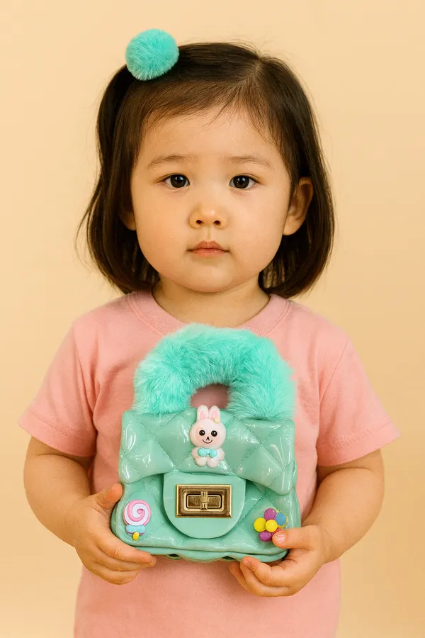 Turquoise_Polyester_And_Aluminum_Foil_Premium_Mini_Handbag_For_Kids