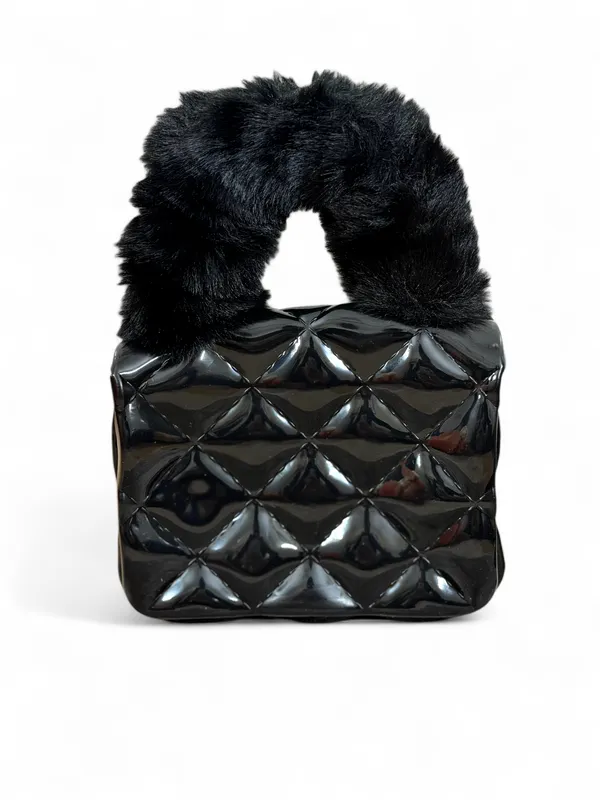 Black_Pu_Leather_And_Faux_Fur_Premium_Handbag_For_Kids