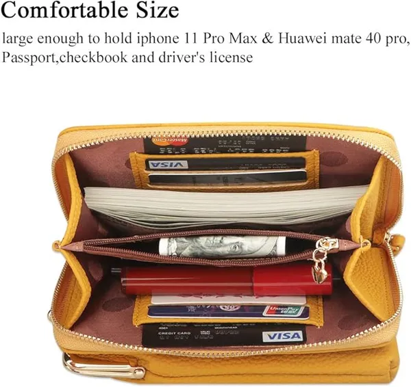 Golden_Pu_Leather_Premium_Crossbody_Phone_Wallet_Bag_For_Women