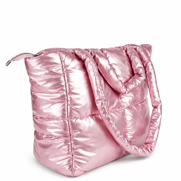 Pink_Pu_Leather_Premium_Quilted_Tote_Bag_For_Women