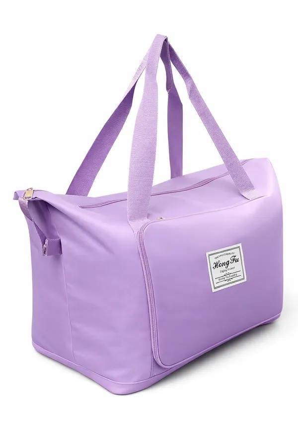 Lavender_Purple_Pu_Leather_Premium_Travel_Bag_For_Women