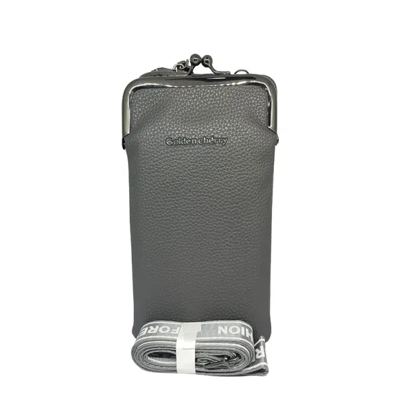 Grey_Leather_Premium_Phone_Pouch_For_Women
