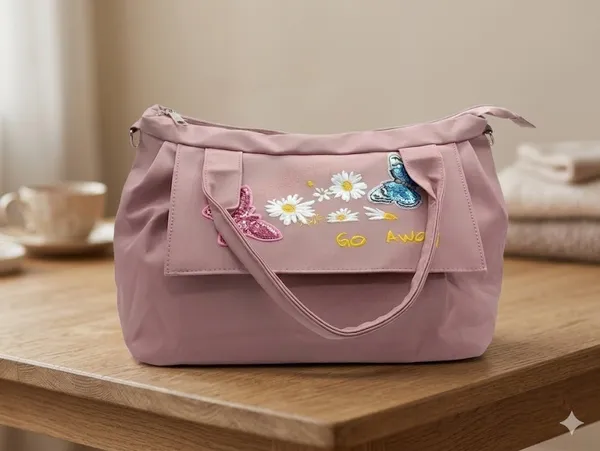 Pink_Polyester_Premium_Travel_Duffle_Bag_For_Women