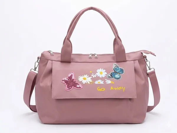 Pink_Polyester_Premium_Travel_Duffle_Bag_For_Women