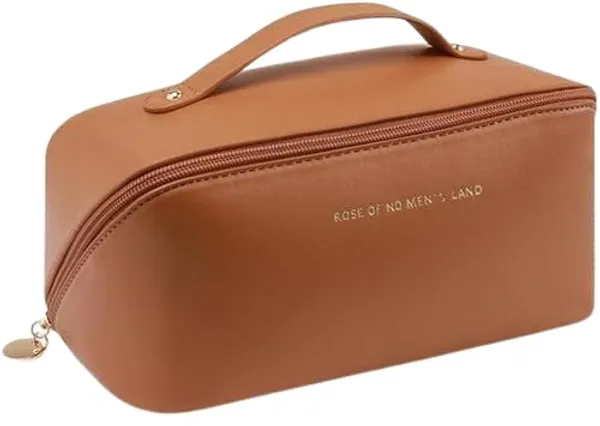 Brown_Pu_Leather_Premium_Cosmetic_Organizer_Bag_For_Women