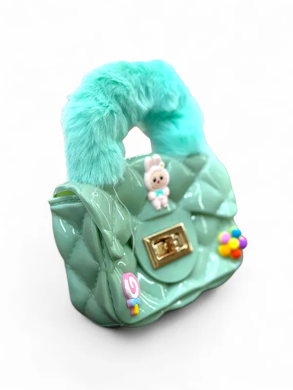 Turquoise_Polyester_And_Aluminum_Foil_Premium_Mini_Handbag_For_Kids