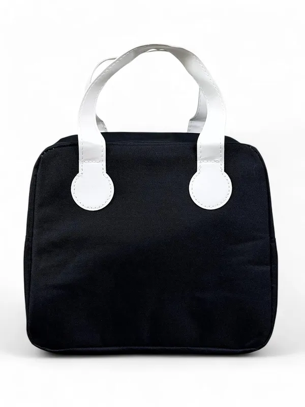 BLACK_Pu_Leather_Premium_Lunch_Bag_For_Women