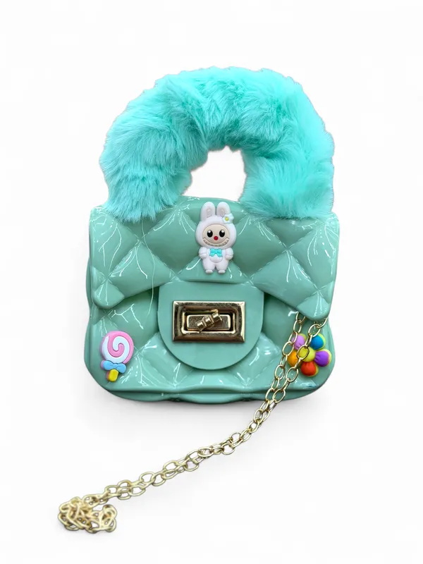 Turquoise_Polyester_And_Aluminum_Foil_Premium_Mini_Handbag_For_Kids
